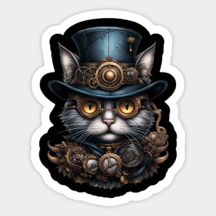 Cat Halloween Steampunk for Cat Lover Sticker